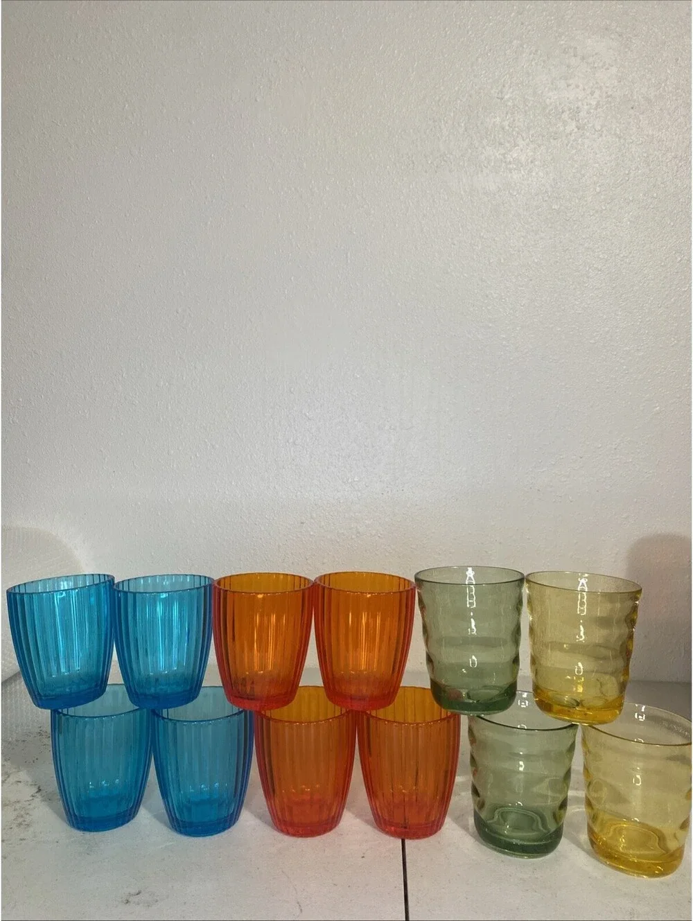 Set of 21 Large / Small Multi-color Tumblers Cup Plastic Big Medium Small Mixed